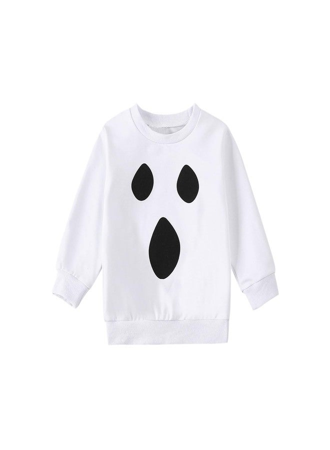 wybzd Toddler Baby Boy Girl Halloween Outfit Ghost Face Crewneck Sweatshirt Oversized Pullover Ghosts Costume Clothes (ghost face, 18-24 Months) - Image 1